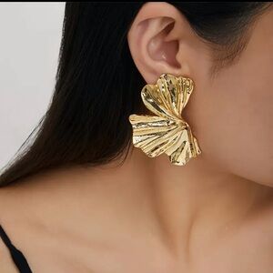 Gold Leaf Statement Earrings